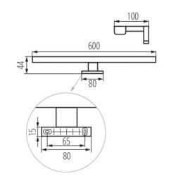 Baldinis šviestuvas ASTIM IP44 12W NW B LED SMD 230V 910lm (Neutrali balta) Aliuminio lydinys Plastikas Juoda