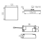 LED Panelė AREL DL 10W NW 230V 4000K 1000lm IP65/20 (Neutrali balta) Aliuminio lydinys PMMA Balta