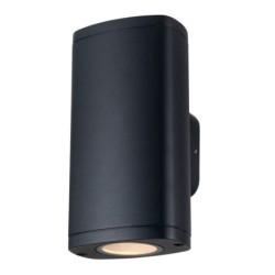 Sieninis lauko šviestuvas ZEVI EL 2xGU10 B PAR16x230V IP54 Aliuminio lydinys Stiklas Juoda