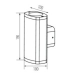 Sieninis lauko šviestuvas ZEVI EL 2xGU10 G PAR16x230V IP54 Aliuminio lydinys Stiklas Pilka