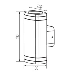 Sieninis lauko šviestuvas ZEVI W EL 2xGU10 G PAR16x230V IP54 Aliuminio lydinys Pilka