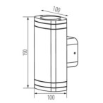 Sieninis lauko šviestuvas ZEVI W EL 2xGU10 G PAR16x230V IP54 Aliuminio lydinys Pilka