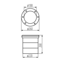 Grindinio šviestuvas TURRO LED 3X15W NW 45W 230V IP67 Aliuminio lydinys (Sidabro)