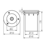 Grindinio šviestuvas XARD DL-40 E27 A60 230V IP67 Nerūdijančio plieno, aliuminio lydinys