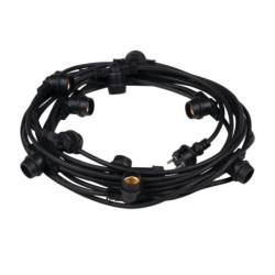 Girlianda GRL 11m 10xE27 230V IP44 Juoda