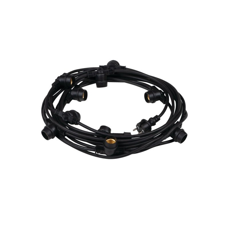 Girlianda GRL 11m 10xE27 230V IP44 Juoda