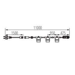 Girlianda GRL 11m 10xE27 230V IP44 Juoda
