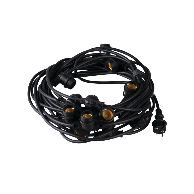 Girlianda GRL 15m 15xE27 230V IP44 Juoda