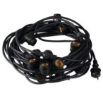 Girlianda GRL 15m 15xE27 230V IP44 Juoda