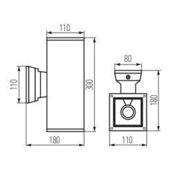 Sieninis lauko šviestuvas LART EL-260-GR GLS-CFL E27 230V IP54 Aliuminio lydinys Stiklas Antracito pilka