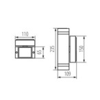 Sieninis lauko šviestuvas ZEW EL-235J-B PAR16 GU10 230V IP44 Aliuminio lydinys Juoda