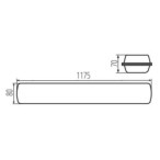 LED linijinis šviestuvas MAH MAX 38W 12 NW RYF 230V 4000K 6080lm IP65 (Neutrali balta) PC Pilka