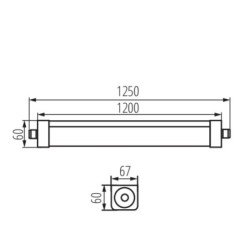 LED linijinis šviestuvas TP STRONG 37W NW 230V 4000K 5000lm IP65 (Neutrali balta) Plastikas PC Balta