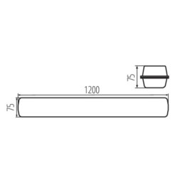 LED linijinis šviestuvas MAH PRO 38W 12R-NW 230V 4000K 6100/5600/4550/3750lm IP65 (Neutrali balta) PC Pilka