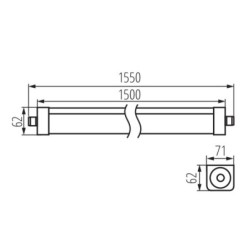 LED linijinis šviestuvas TP STRONG 75W NW 230V 4000K 10000lm IP65 (Neutrali balta) Plastikas PC Balta