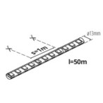 220V LED juosta GIVRO 50m CW SMD DC 1m2W IP65 (Šalta balta)