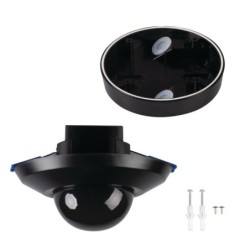 3xPIR Judesio daviklis SENTO-O-WT-B/B 230V IP44/20 H360° Plastikas Juoda