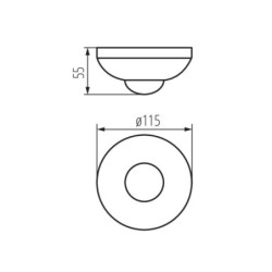 PIR Judesio daviklis ZONA JQ-37-B/B 230V IP20 H360/V120° Plastikas Juoda