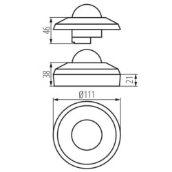 3xPIR Judesio daviklis SENTO-O-WT-W 230V IP44/20 H360° Plastikas Balta
