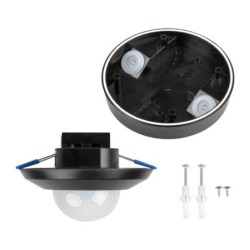 3xPIR Judesio daviklis SENTO-O-WT-B 230V IP44/20 H360° Plastikas Juoda