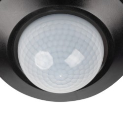 3xPIR Judesio daviklis SENTO-O-WT-B 230V IP44/20 H360° Plastikas Juoda