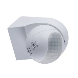 PIR Judesio daviklis ALER MINI-W 230V IP44 H140/V45° Plastikas Balta