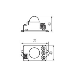Mikrobangų Judesio daviklis ROLF MINI JQ-L 230V IP20 H360/V140° Plastikas Balta