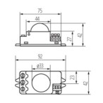 Mikrobangų Judesio daviklis ROLF JQ-L 230V IP20 H360/V160° Plastikas Balta