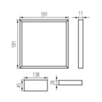 LED Panelė šviečiantis rėmelis AVAR 6060 32W-CCT 32W IP20 Šilta balta, Neutrali balta, Šalta balta 3000, 4000, 6500K