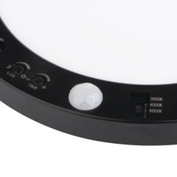 Universalaus montavimo LED Panelė ERGA PIR 17W CCT-B IP20 3000, 4000, 6500K su judesio davikliu (juoda)