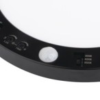 Universalaus montavimo LED Panelė ERGA PIR 17W CCT-B IP20 3000, 4000, 6500K su judesio davikliu (juoda)
