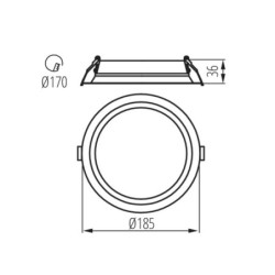 Įmontuojamas LED šviestuvas - Panelė TIBERI CCT 15-21W-W 21W IP44/20 Šilta balta, Neutrali balta 3000, 3500, 4000K
