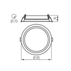 Įmontuojamas LED šviestuvas - Panelė TIBERI CCT 15-21W-W 21W IP44/20 Šilta balta, Neutrali balta 3000, 3500, 4000K