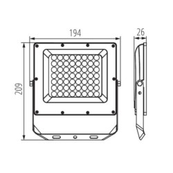 Prožektorius ACETE 50W CCT GR 50W 3000, 4000, 6500K IP65