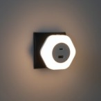 Naktinis šviestuvas jungiamas į kištukinį lizdą BOLA LED 2xUSB WW W 0,22W 220V 3000K USB-A ir USB-C (šilta balta) Balta