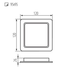 LED Panelė TAVO LED DL 9W-NW 9W IP44/20 Neutrali balta 4000K