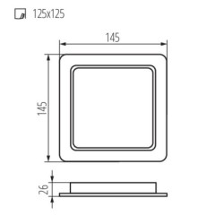 LED Panelė TAVO LED DL 12W-NW 12W IP44/20 Neutrali balta 4000K