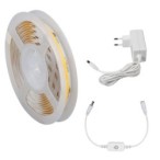 Led juostos komplektas 3m, COB DIM-WW 8W/m 3000K (šilta balta) su pritemdymu ir maitinimo šaltiniu 230V