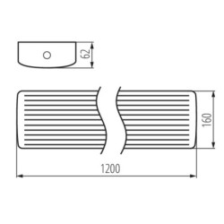 LED linijinis šviestuvas MEBA 120cm LED 22-40W NW/WW 3000, 4000K