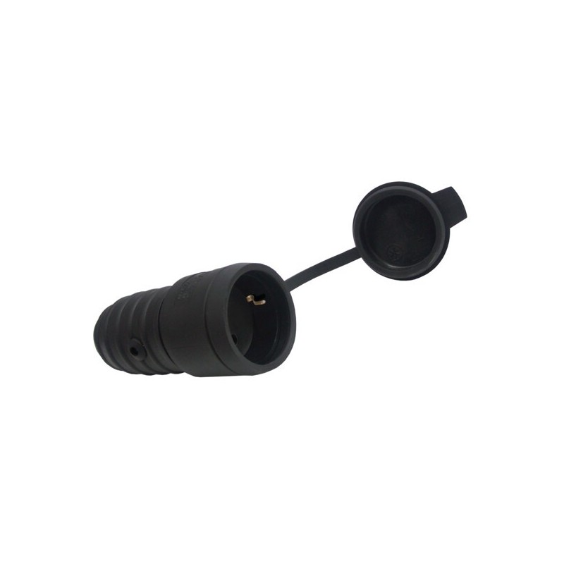 Kištukinis lizdas laidui GRIP GP/S IP44 16A 230V (juoda)