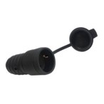 Kištukinis lizdas laidui GRIP GP/S IP44 16A 230V (juoda)