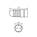 Kištukinis lizdas laidui GRIP GP/S IP44 16A 230V (juoda)