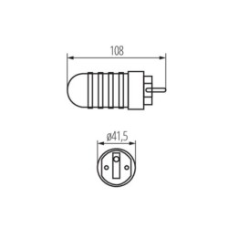 230V šakutė į kištukinį lizdą GRIP W/US IP44 16A (juoda)