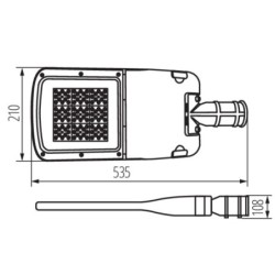 Gatvės LED šviestuvas PRO-S S 40W-ZH NW 40W 4000K pilka
