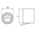 Lubinis šviestuvas BORD ONE DLP-50-W 10W balta IP20