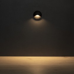 Sieninis šviestuvas EXIN LED O B-WW 2,5W 3000K Aliuminio lydinys juoda IP65