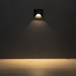 Sieninis šviestuvas EXIN LED L B-WW 2,5W 3000K Aliuminio lydinys juoda IP65