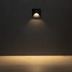 Sieninis šviestuvas EXIN LED L B-WW 2,5W 3000K Aliuminio lydinys juoda IP65