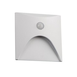Sieninis šviestuvas EXIN LED PIR L W-WW 2,5W 3000K Aliuminio lydinys balta IP65 su PIR judesio davikliu