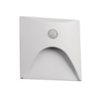 Sieninis šviestuvas EXIN LED PIR L W-WW 2,5W 3000K Aliuminio lydinys balta IP65 su PIR judesio davikliu